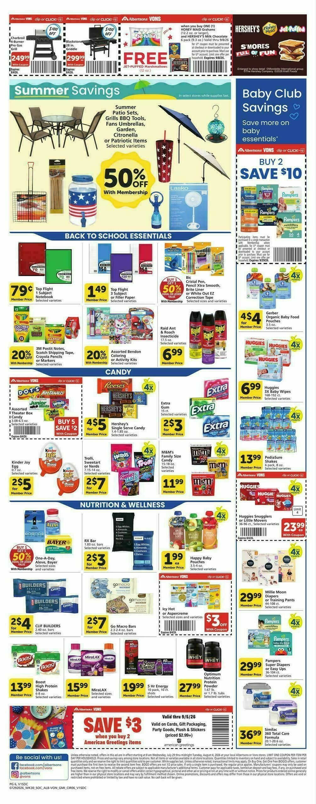 Vons Weekly Ad from July 29