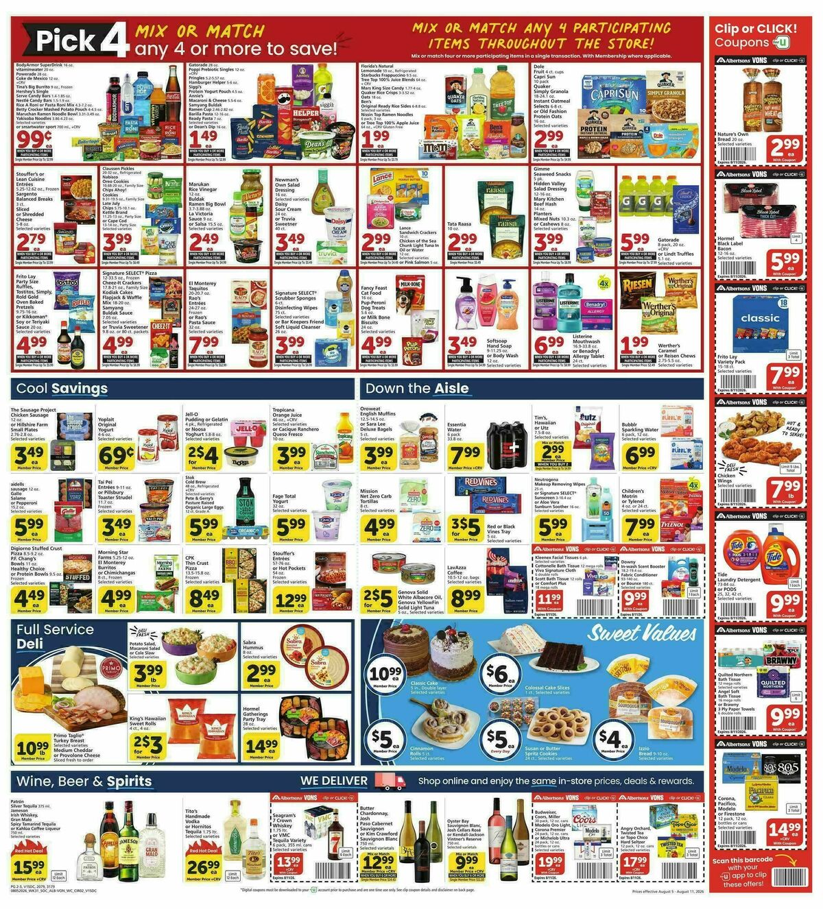 Vons Weekly Ad from August 5