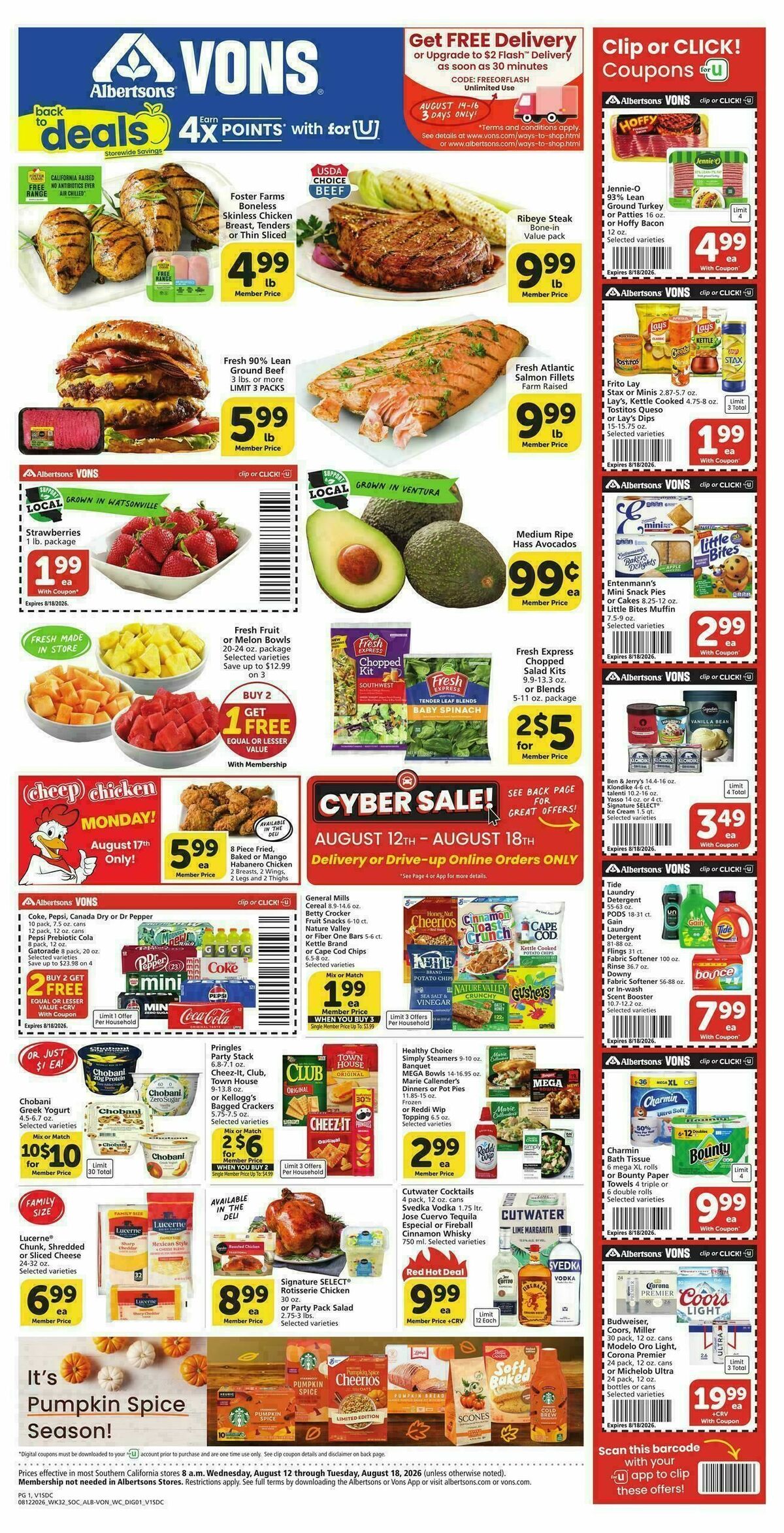 Vons Weekly Ad from August 12