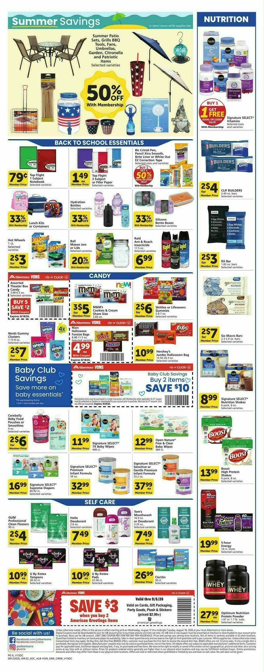 Vons Weekly Ad from August 12
