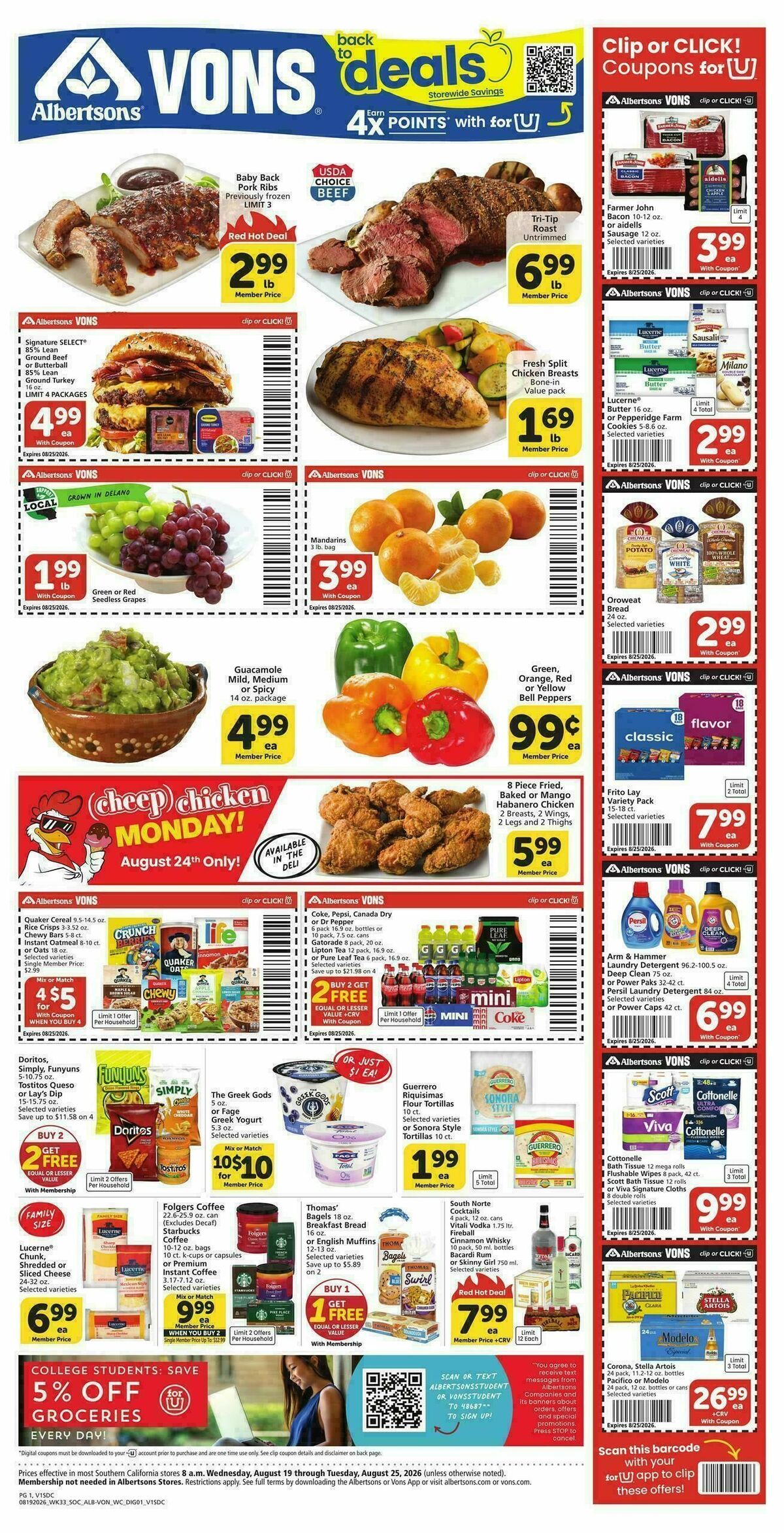 Vons Weekly Ad from August 19