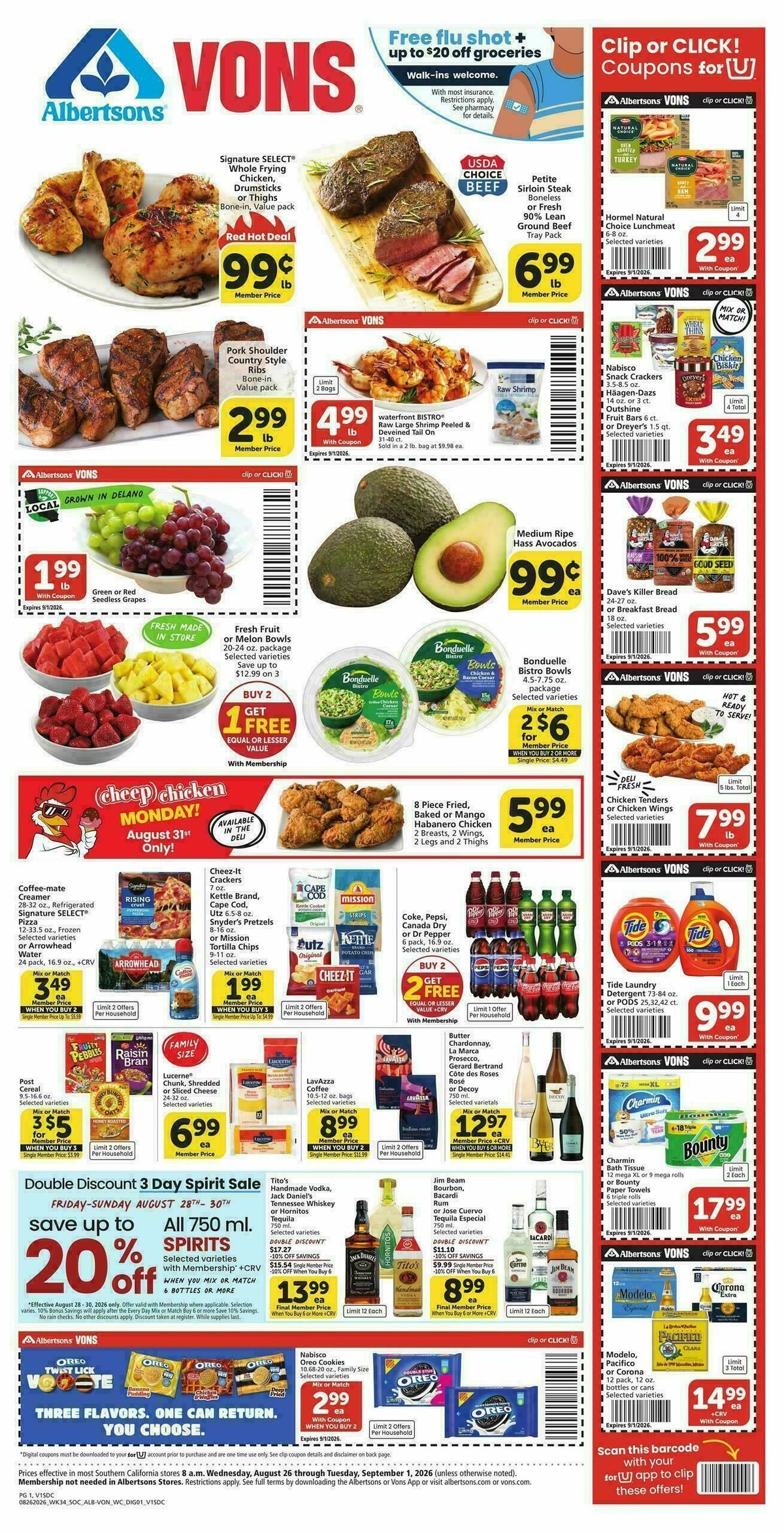Vons Weekly Ad from August 26
