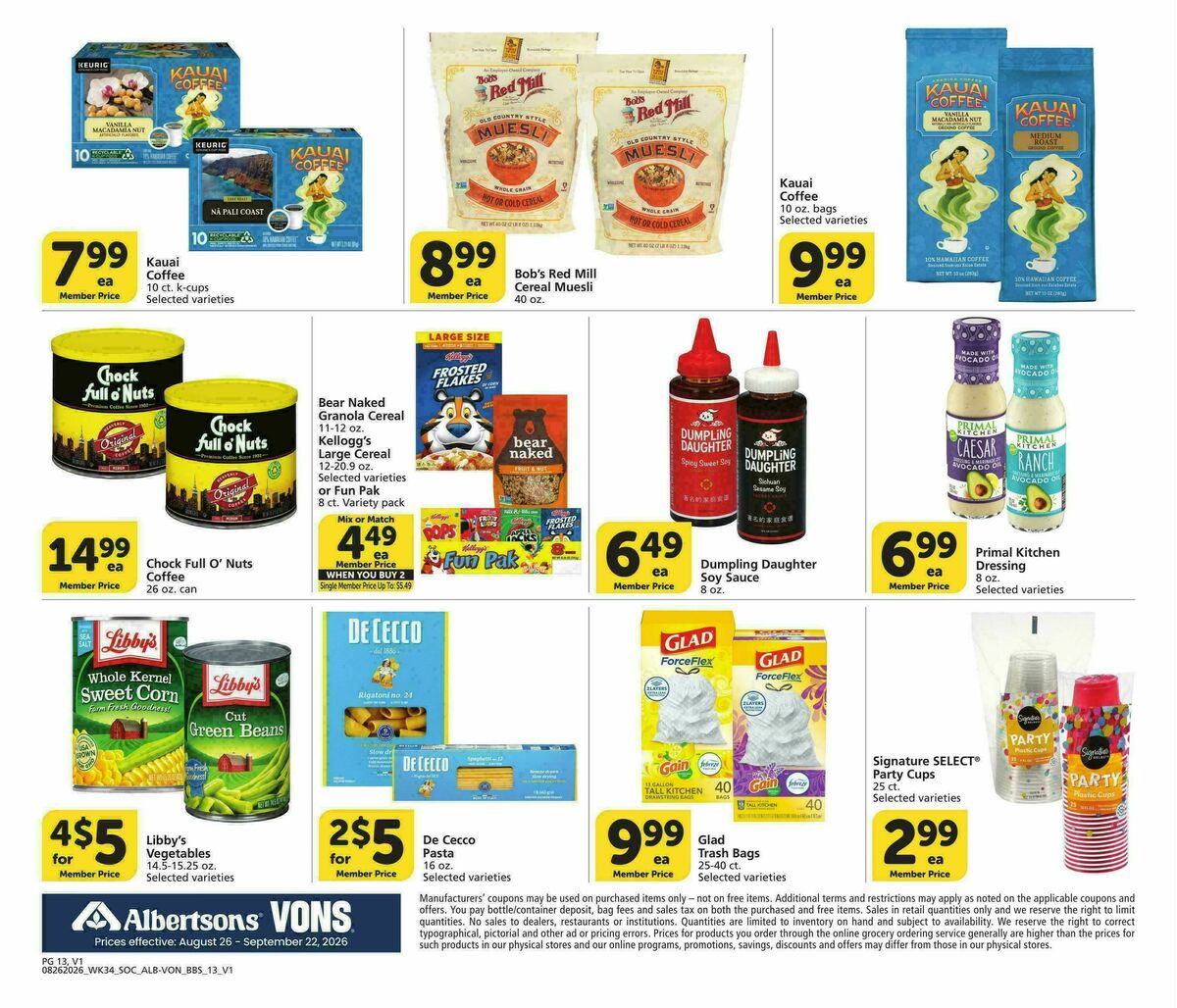Vons Big Book of Savings Weekly Ad from August 26