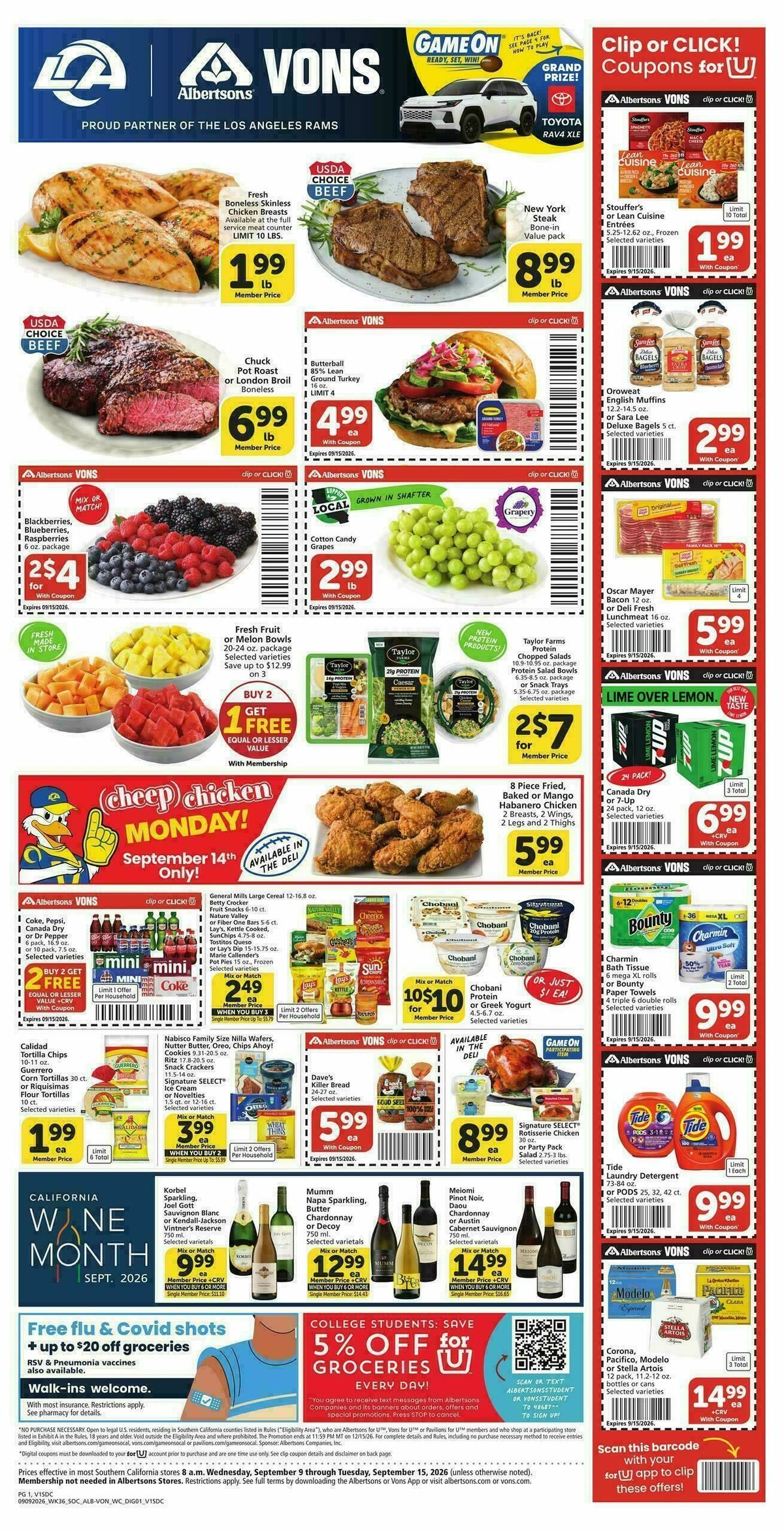 Vons Weekly Ad from September 9