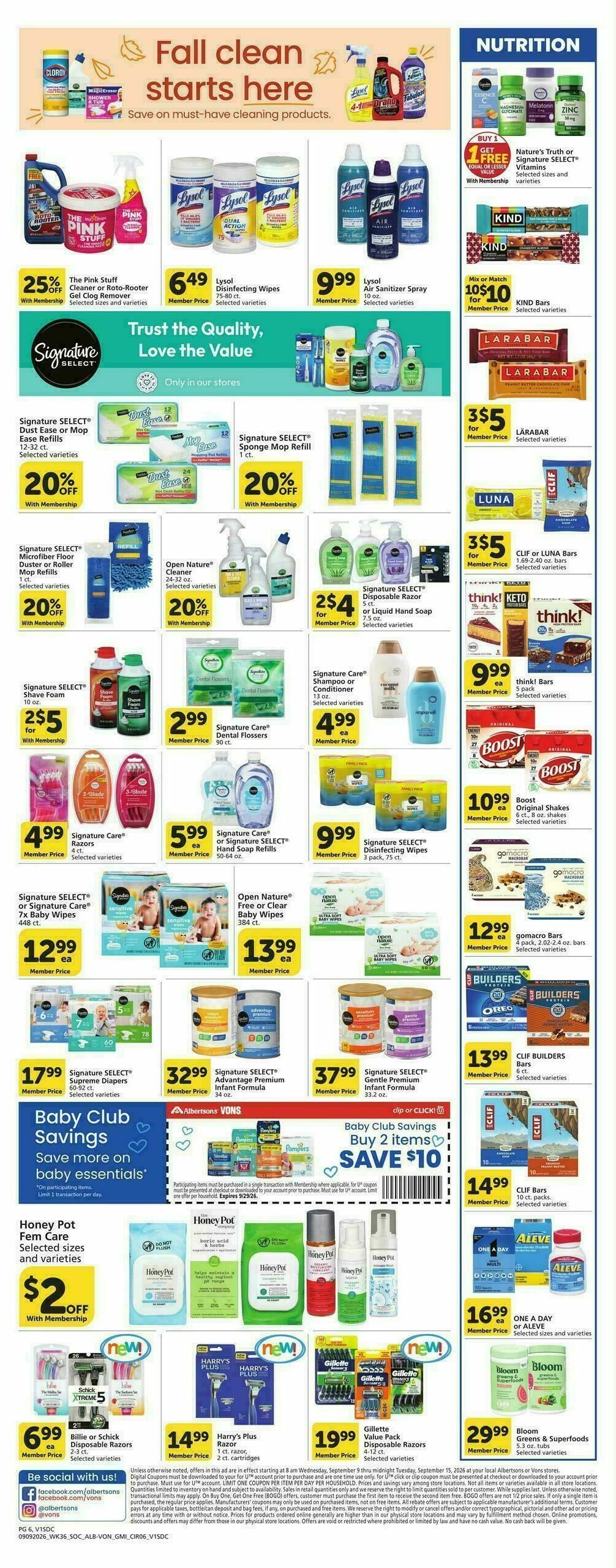 Vons Weekly Ad from September 9