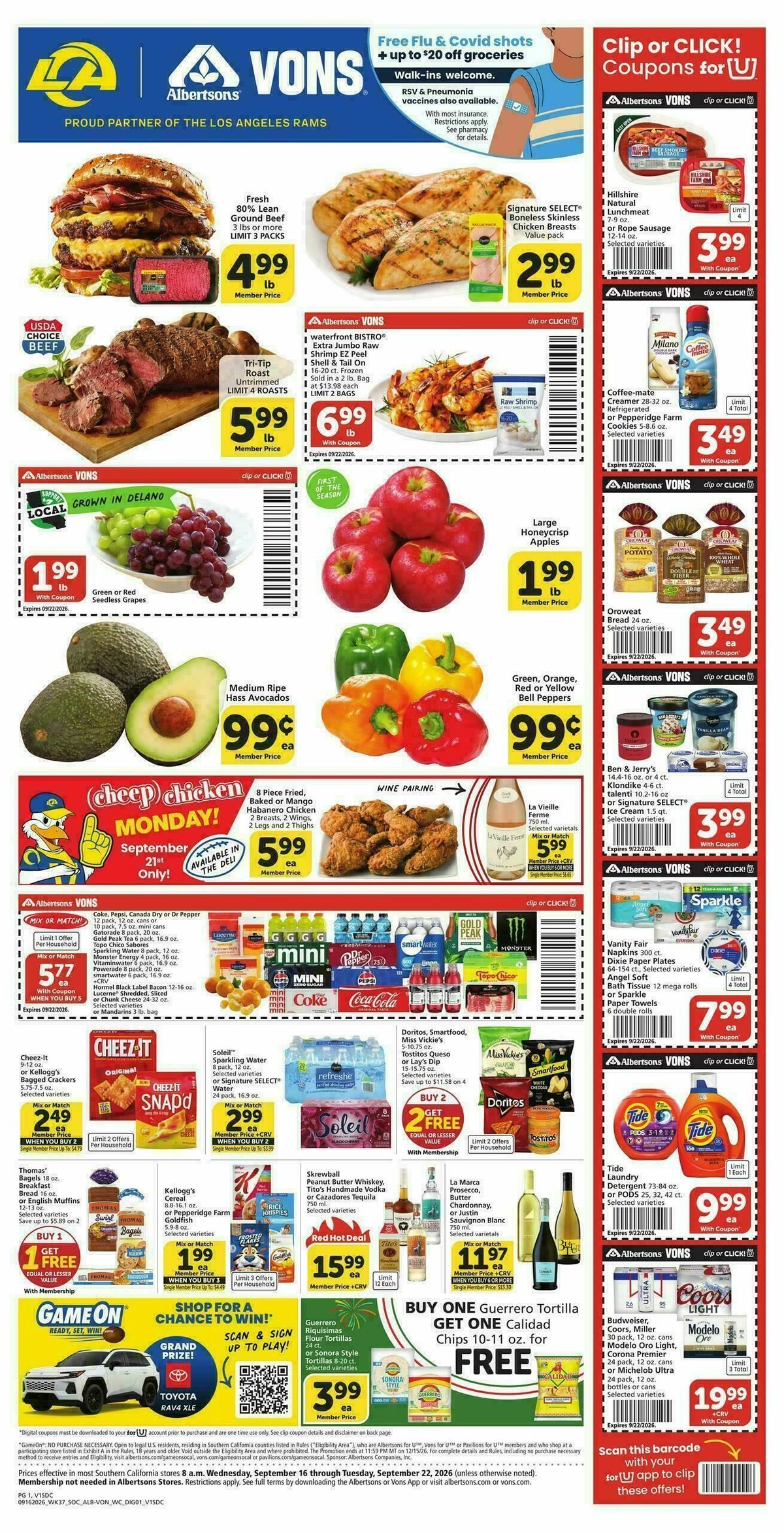 Vons Weekly Ad from September 16