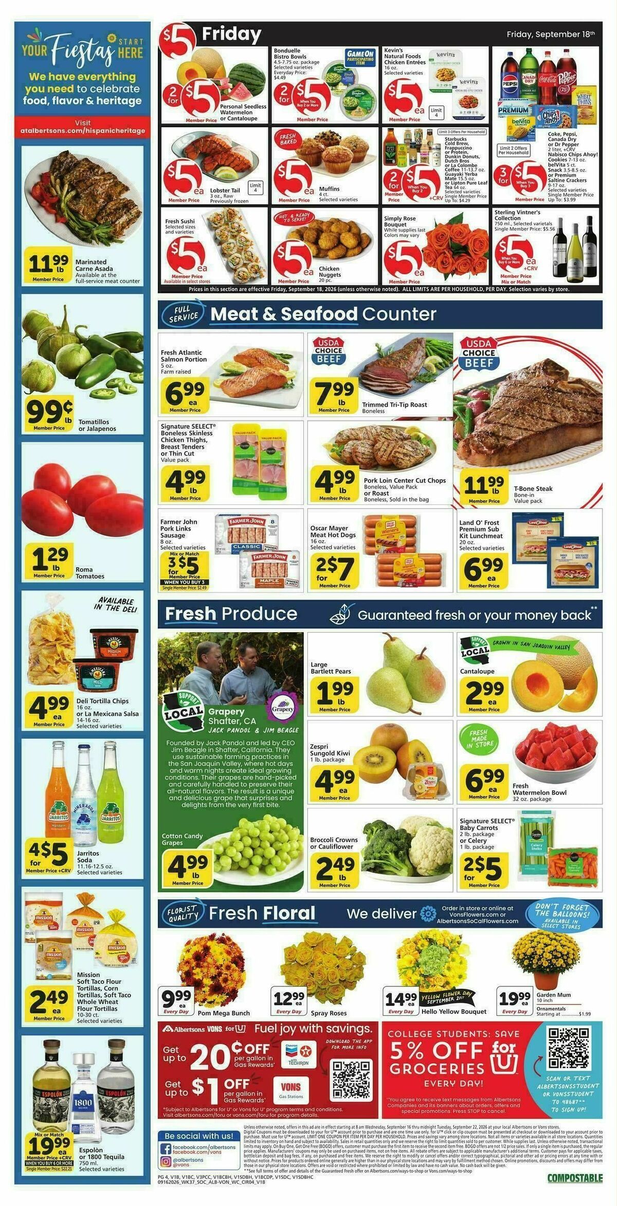 Vons Weekly Ad from September 16