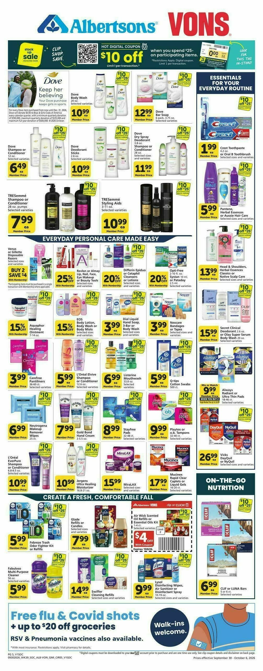 Vons Weekly Ad from September 30