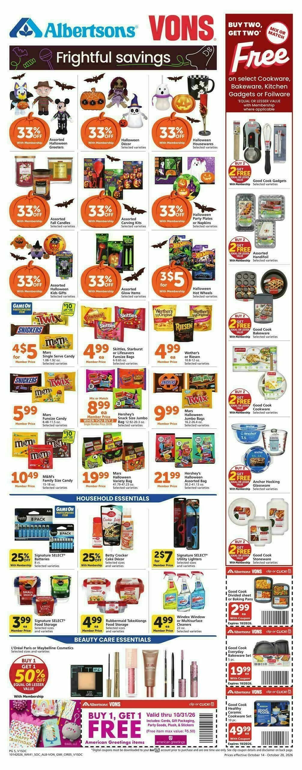 Vons Weekly Ad from October 14