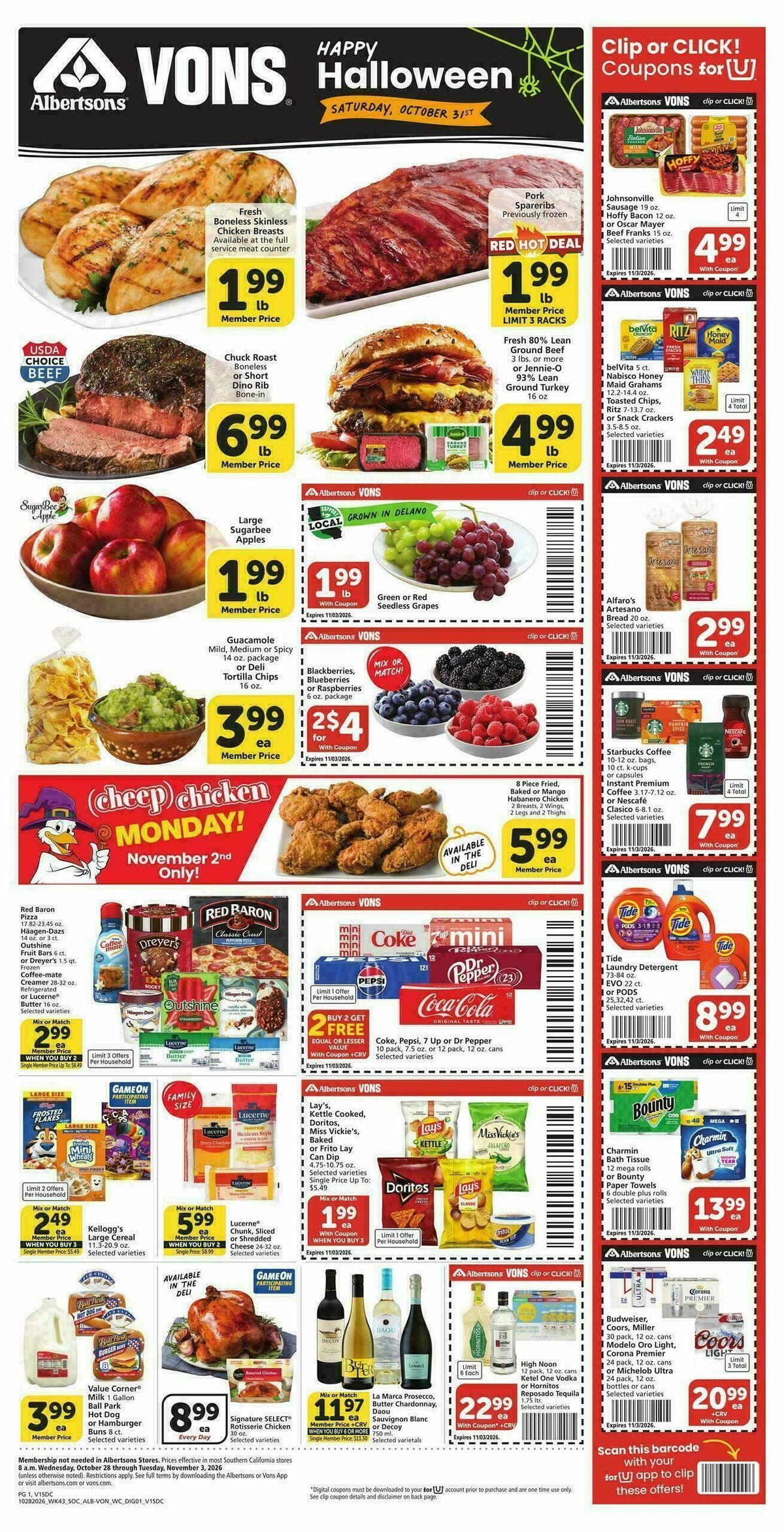 Vons Weekly Ad from October 28