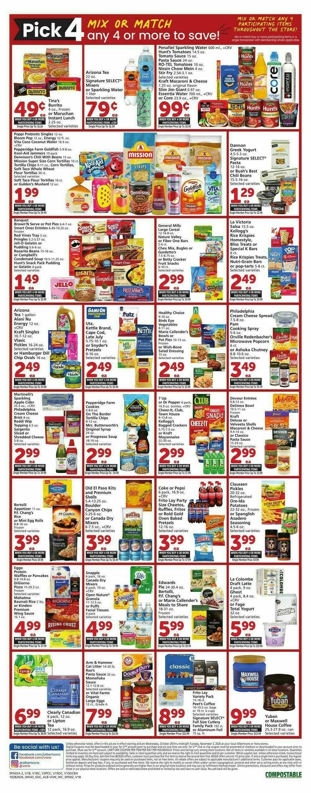 Vons Weekly Ad from October 28