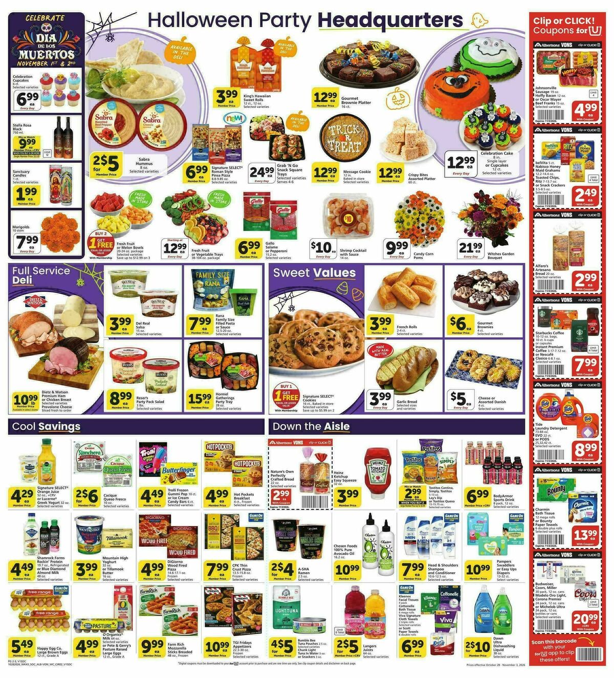 Vons Weekly Ad from October 28