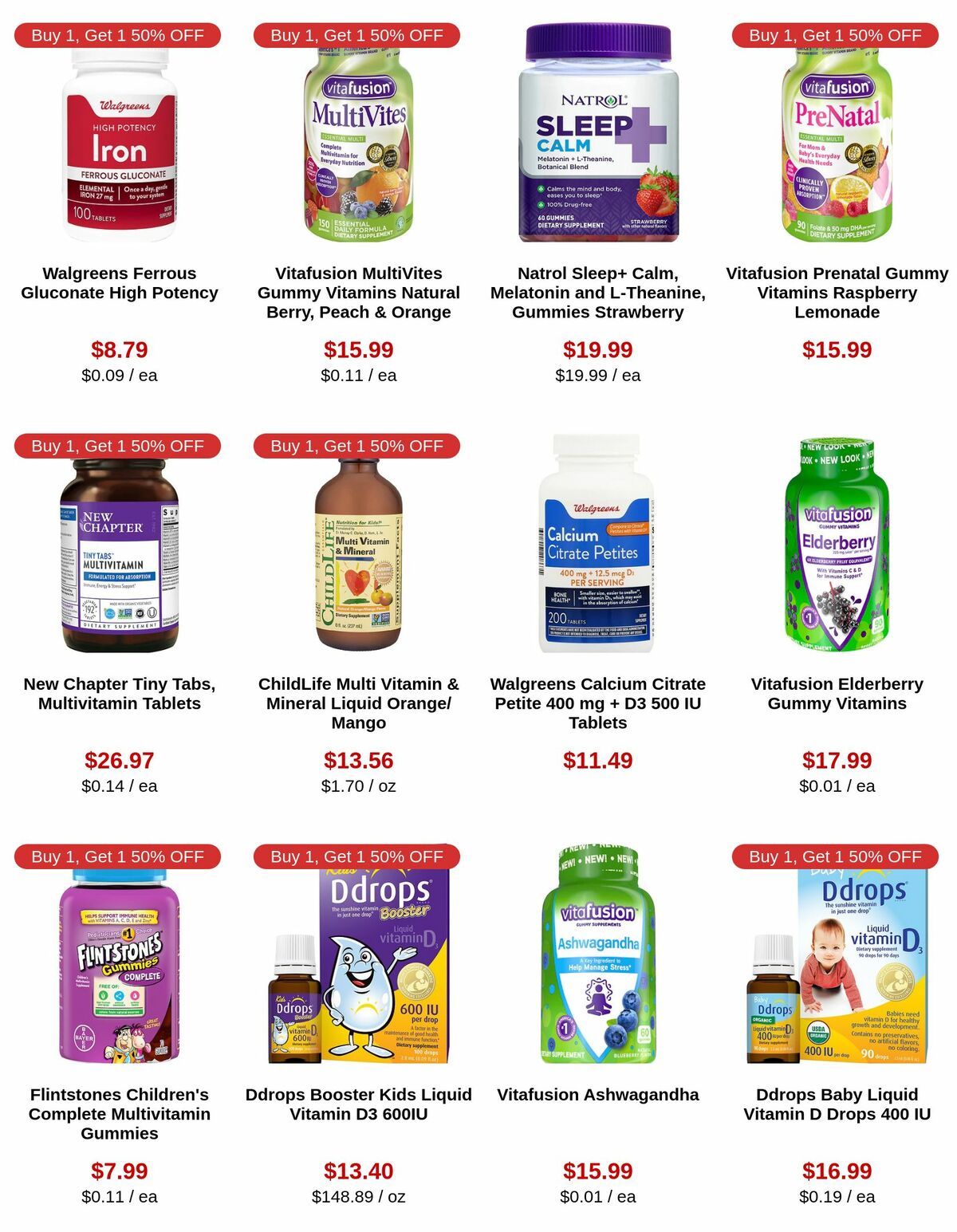 Walgreens Vitamins and Supplements Weekly Ad from February 17