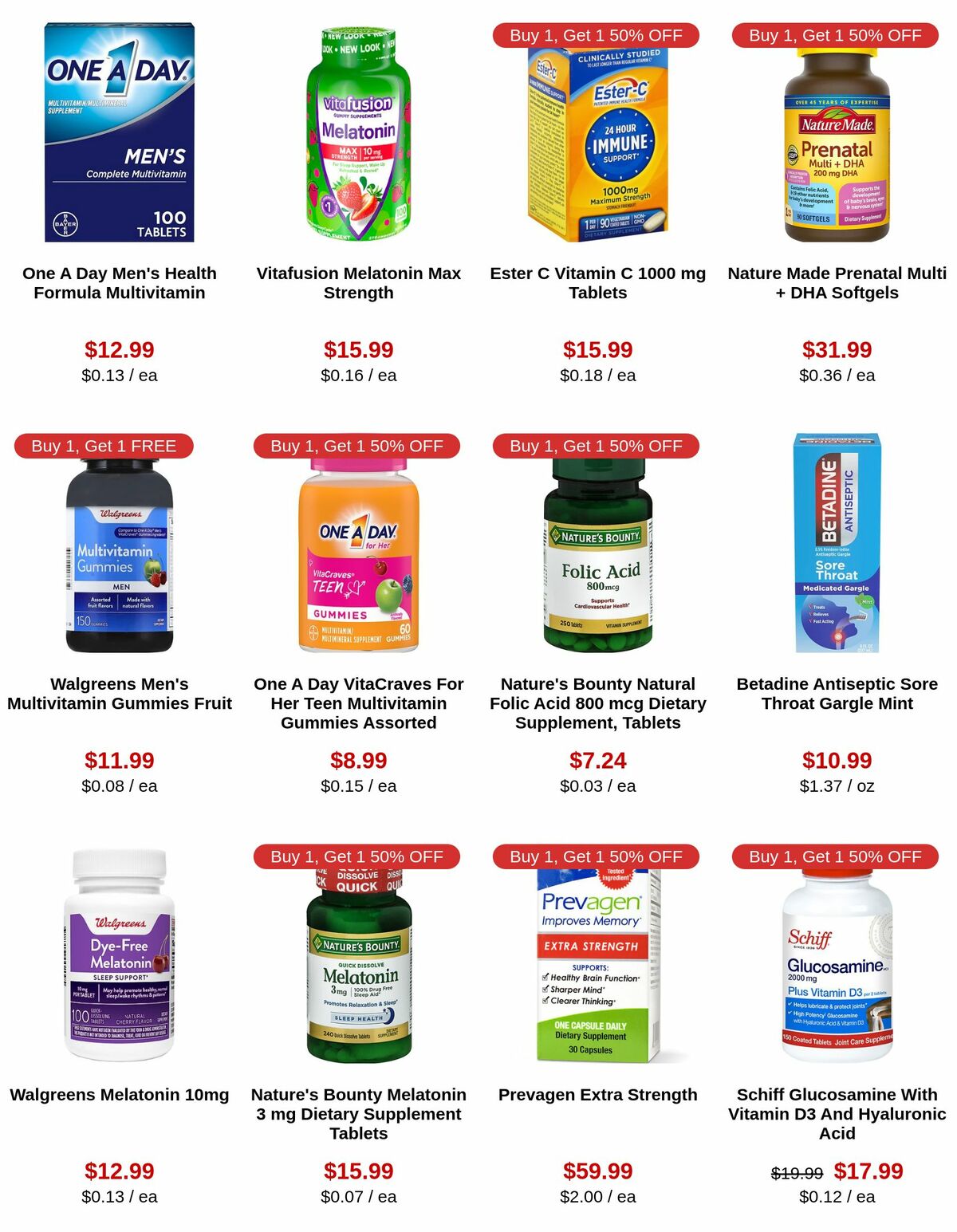 Walgreens Vitamins and Supplements Weekly Ad from February 17