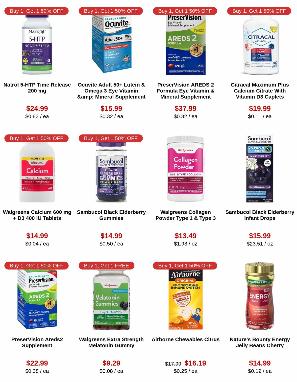 Walgreens Vitamins and Supplements Weekly Ad from February 17
