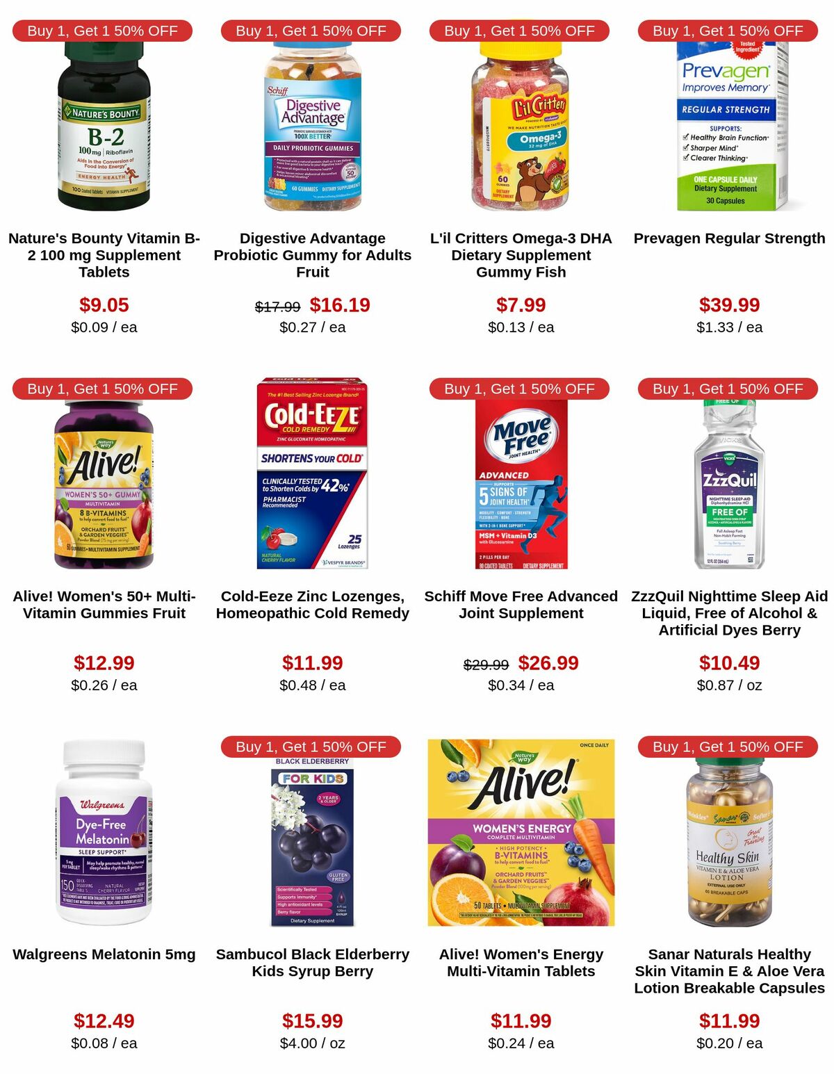 Walgreens Vitamins and Supplements Weekly Ad from February 17