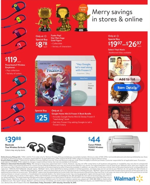 Walmart Weekly Ad from November 1