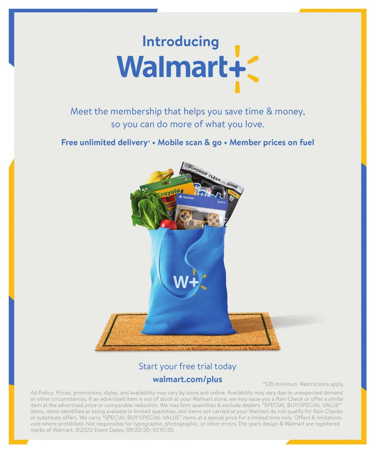 Walmart Fall Catalog Weekly Ad from September 20