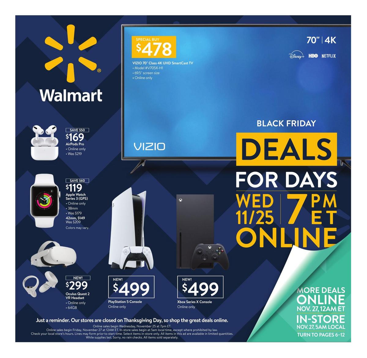 Walmart Black Friday Weekly Ad from November 25