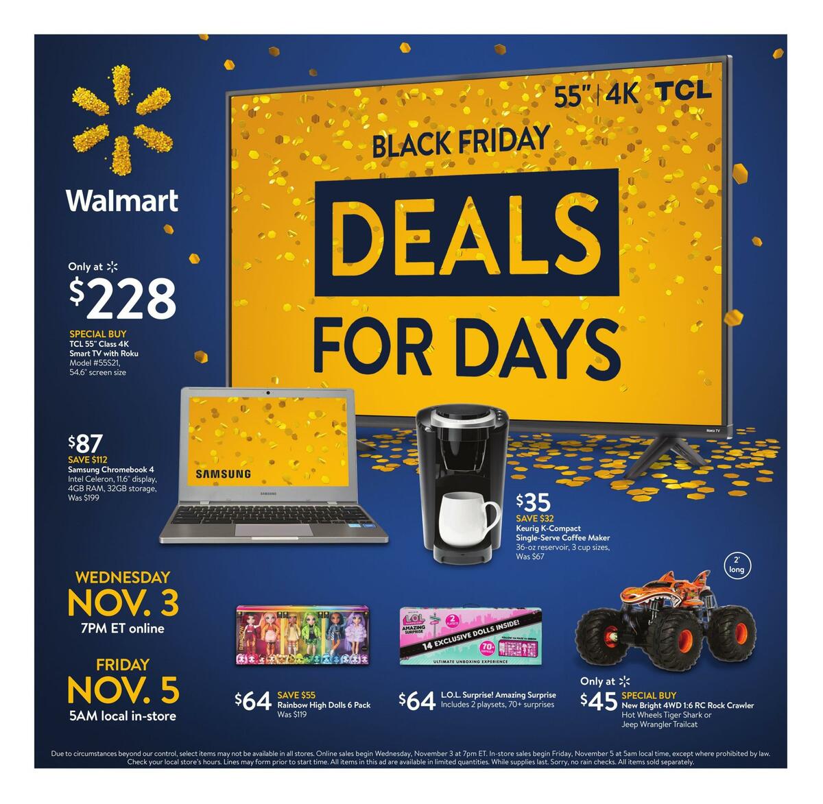 Walmart Black Friday Nov 3 Weekly Ad from November 3