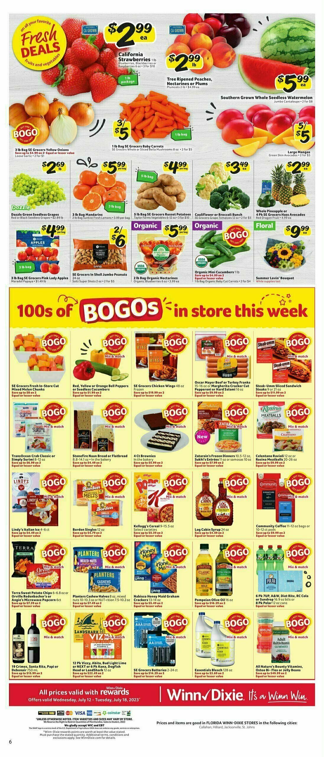 Winn-Dixie Weekly Ad from July 12