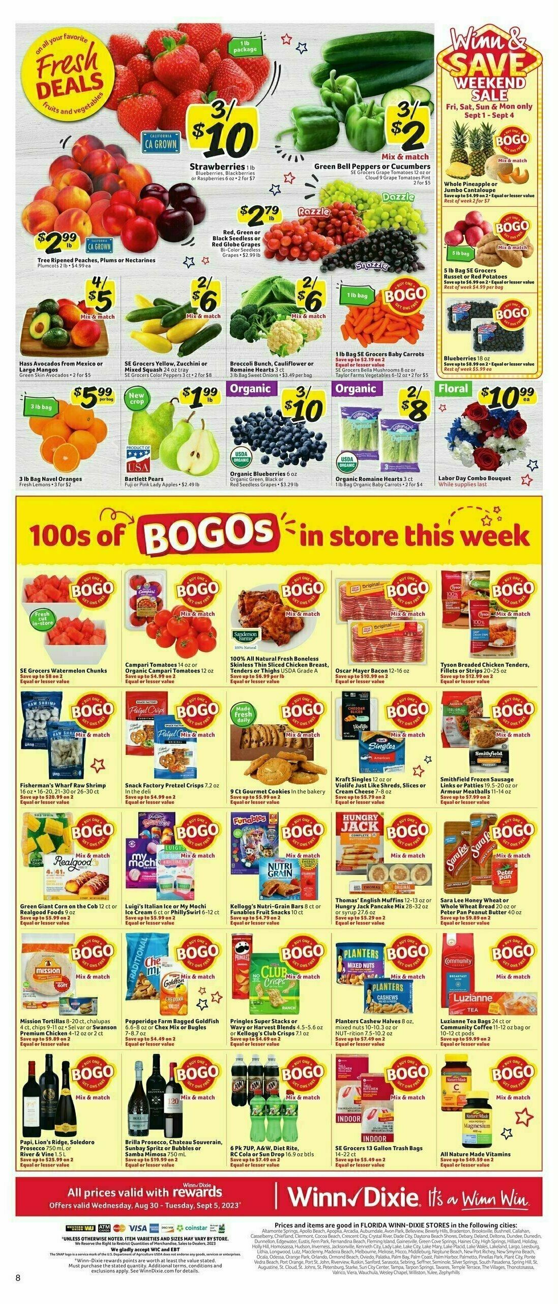 Winn-Dixie Weekly Ad from August 30
