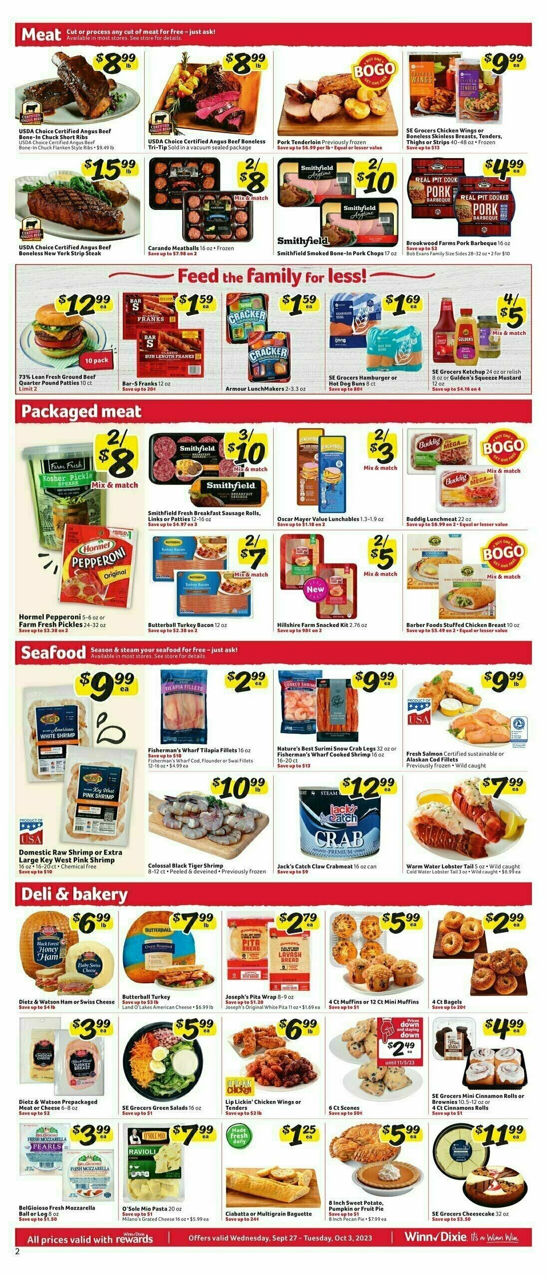 Winn-Dixie Weekly Ad from September 27