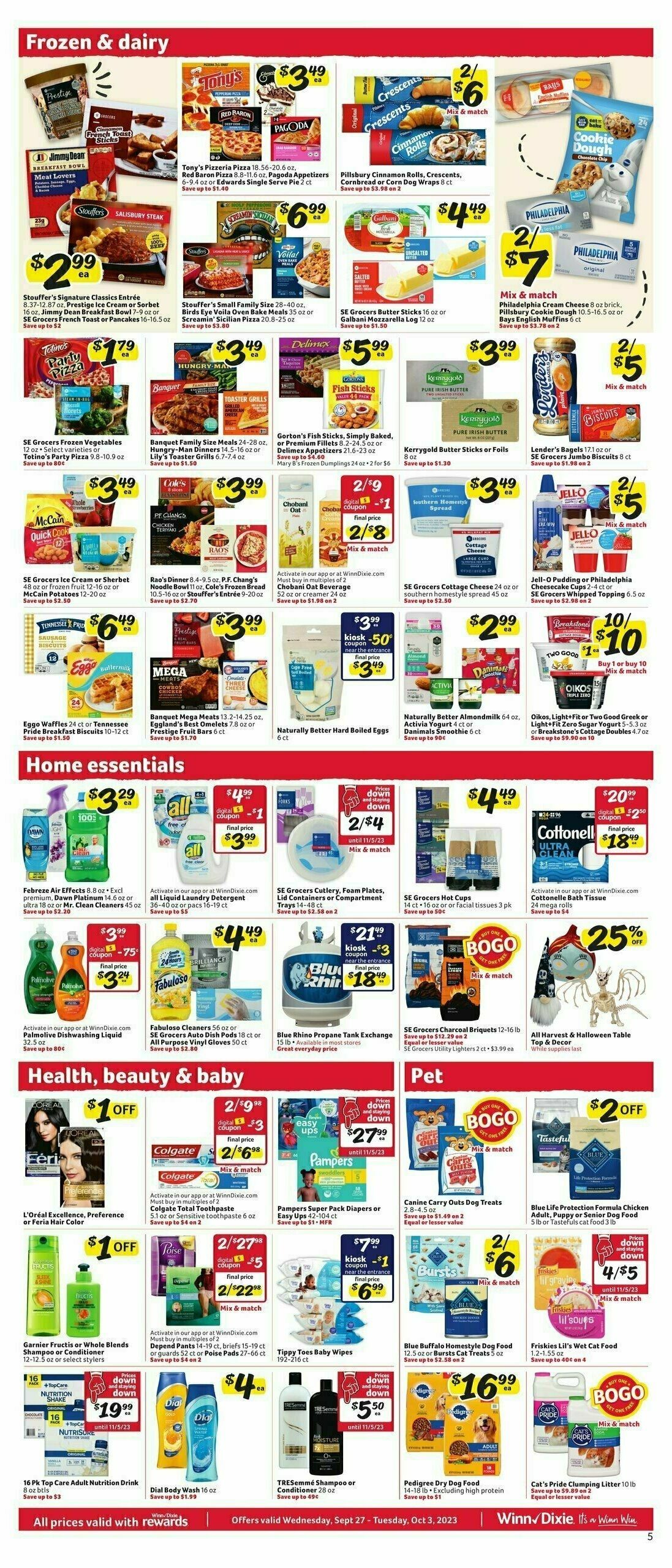 Winn-Dixie Weekly Ad from September 27