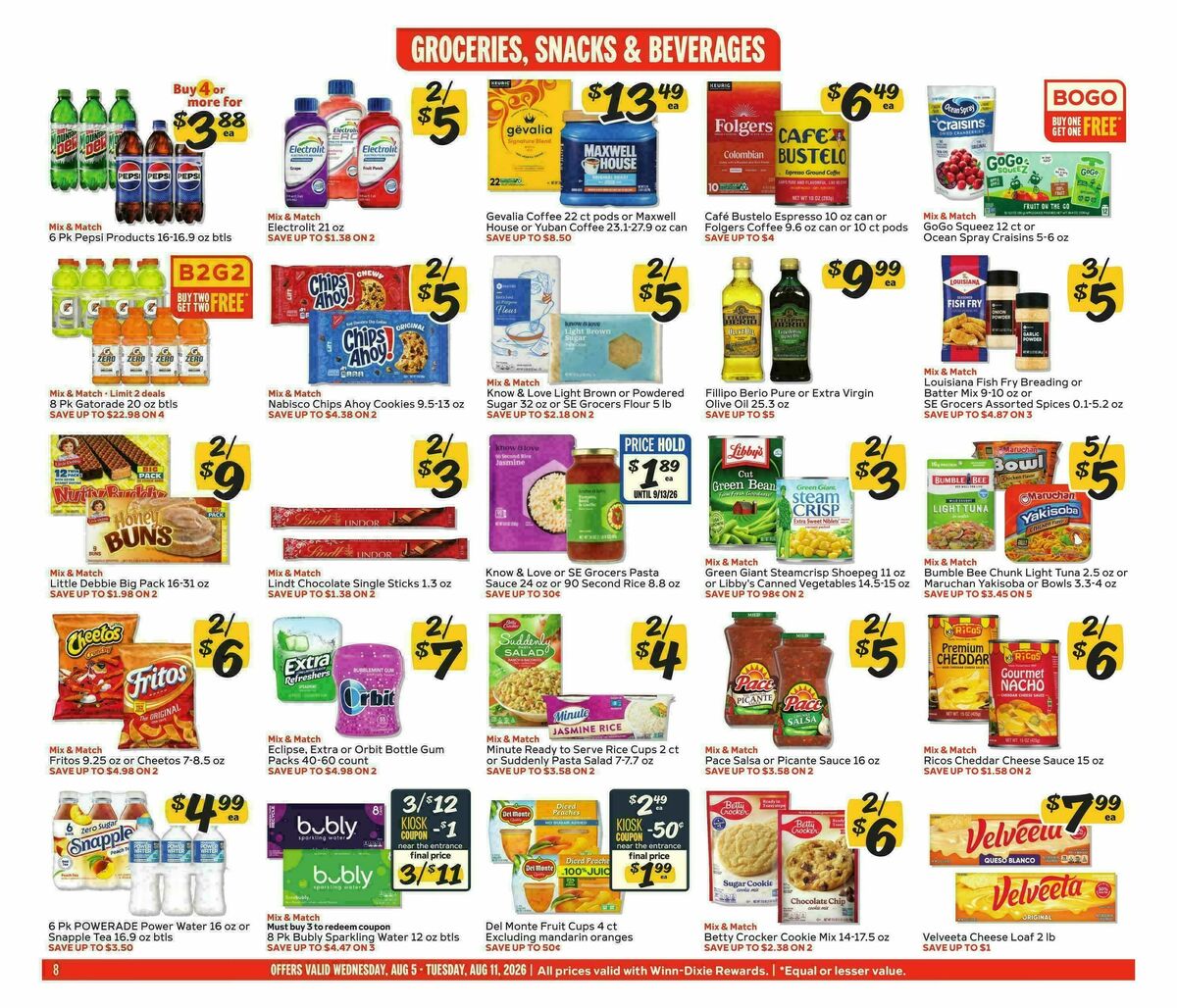 Winn-Dixie Weekly Ad from August 5