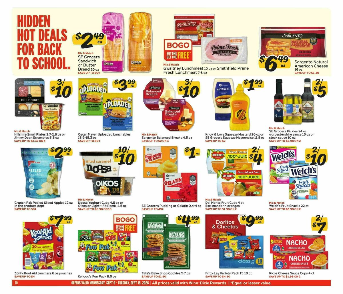 Winn-Dixie Weekly Ad from September 9