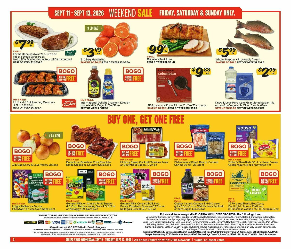 Winn-Dixie Weekly Ad from September 9