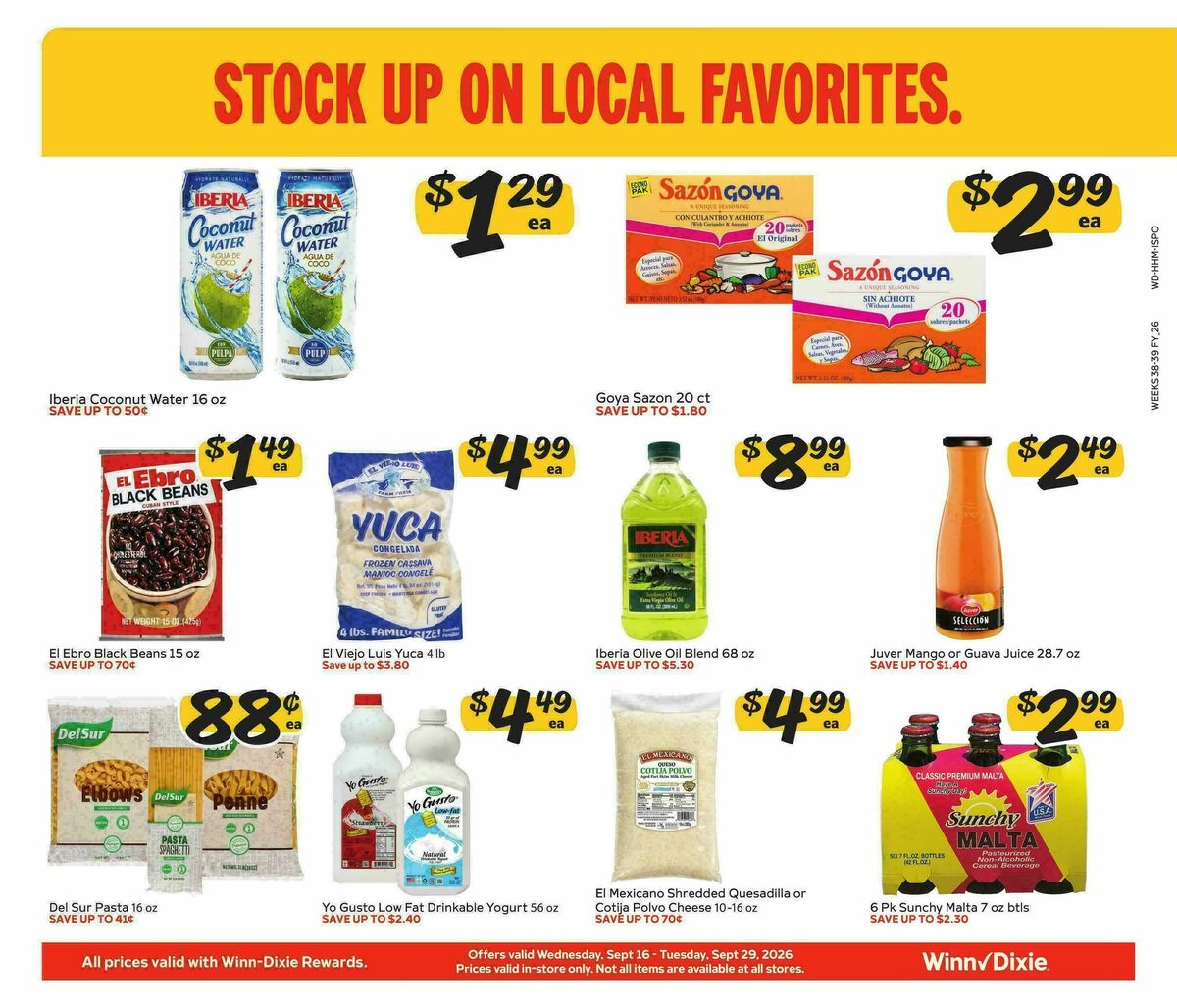 Winn-Dixie Weekly Ad from September 16