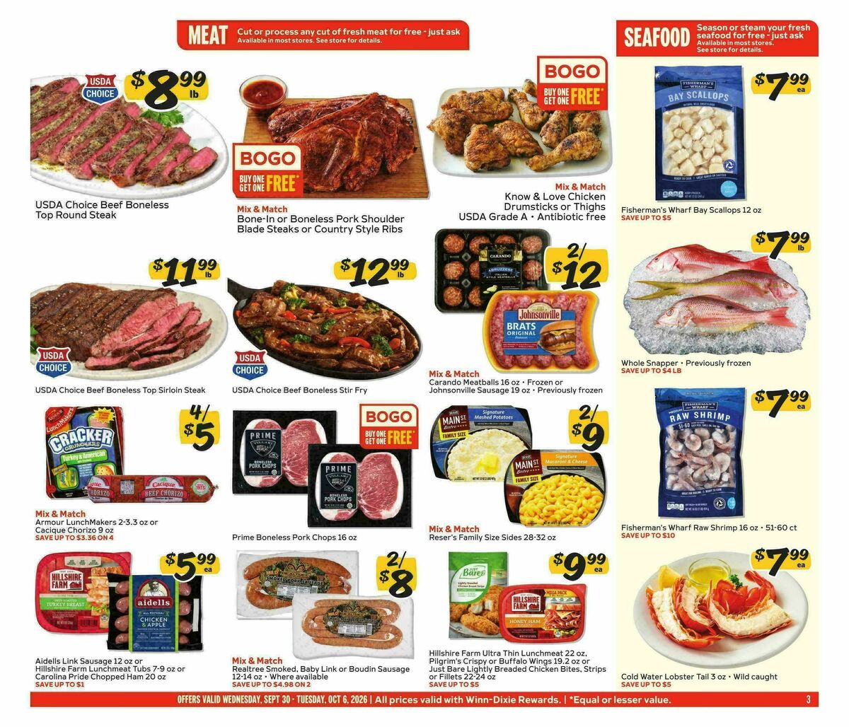 Winn-Dixie Weekly Ad from September 30