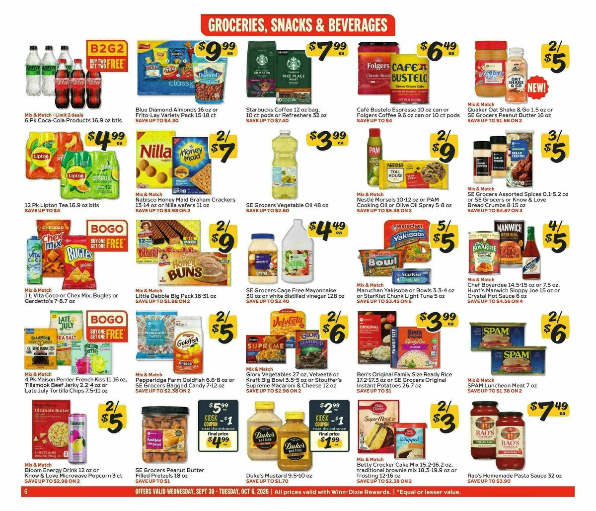 Winn-Dixie Weekly Ad from September 30