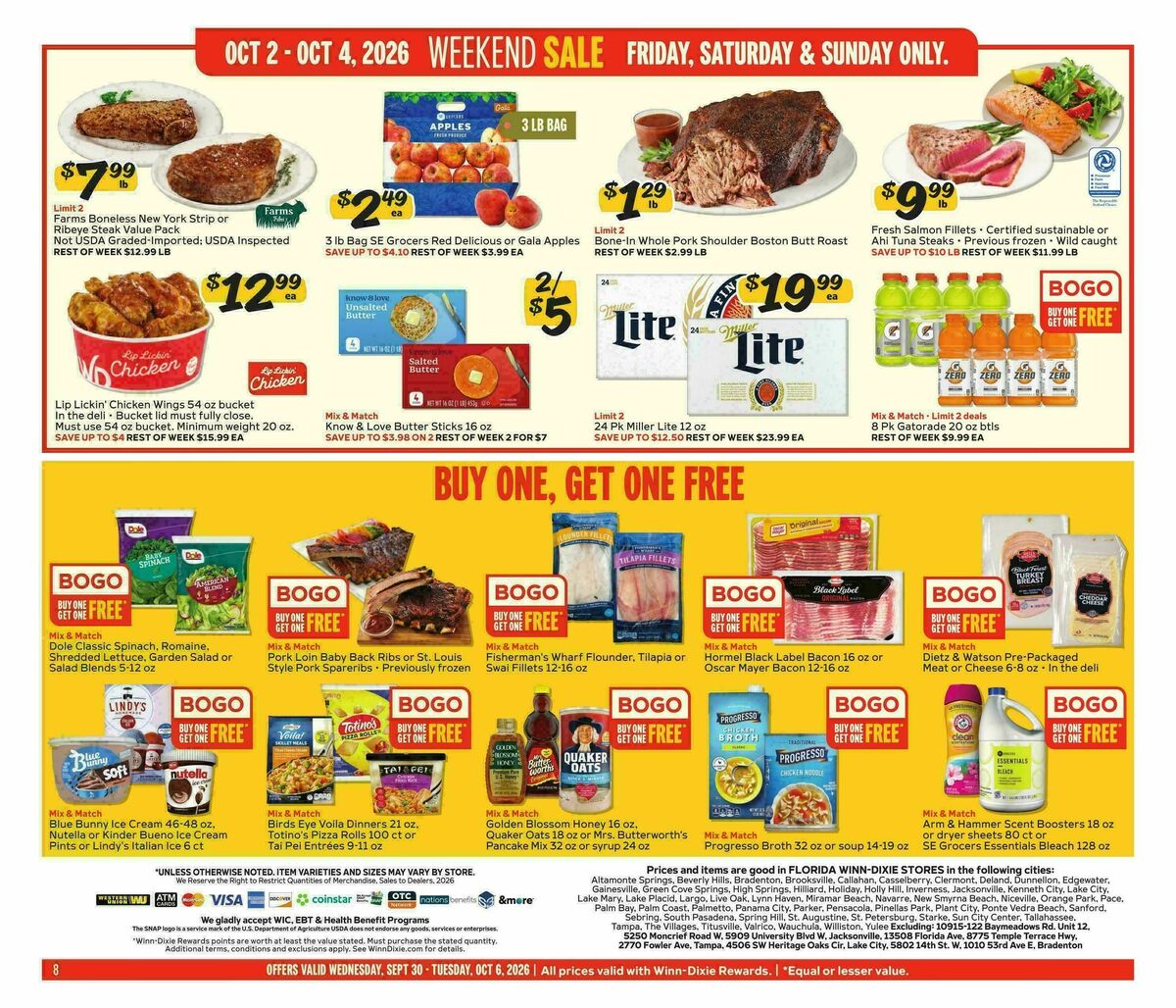 Winn-Dixie Weekly Ad from September 30