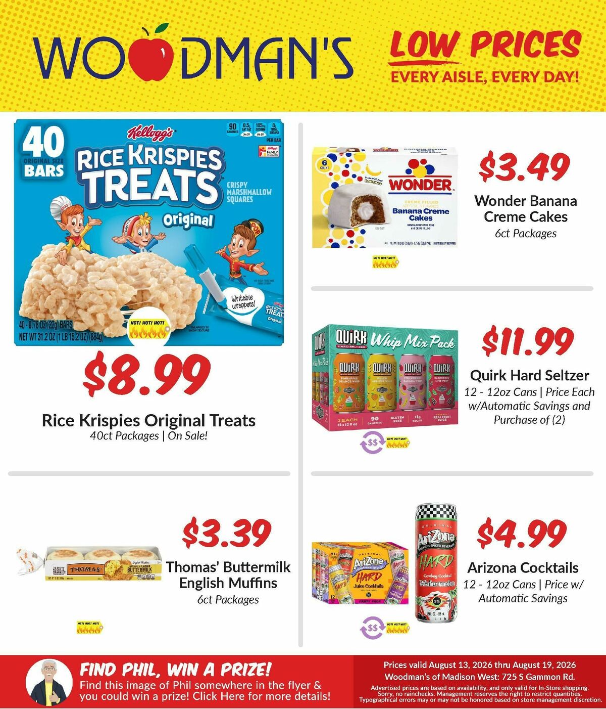 Woodmans Food Market Weekly Ad from August 13