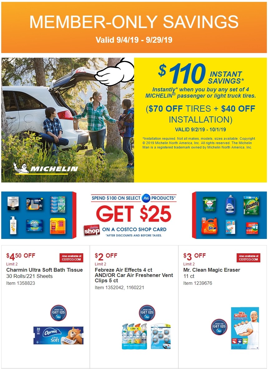 Costco Special Buys and Warehouse Savings from September 4