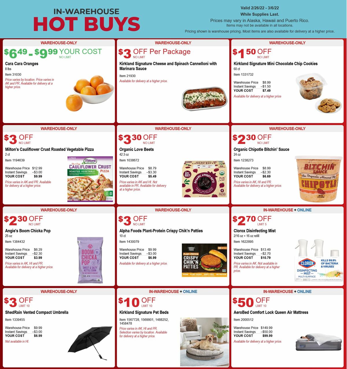 Costco Hot Buys Special Buys and Warehouse Savings from February 26