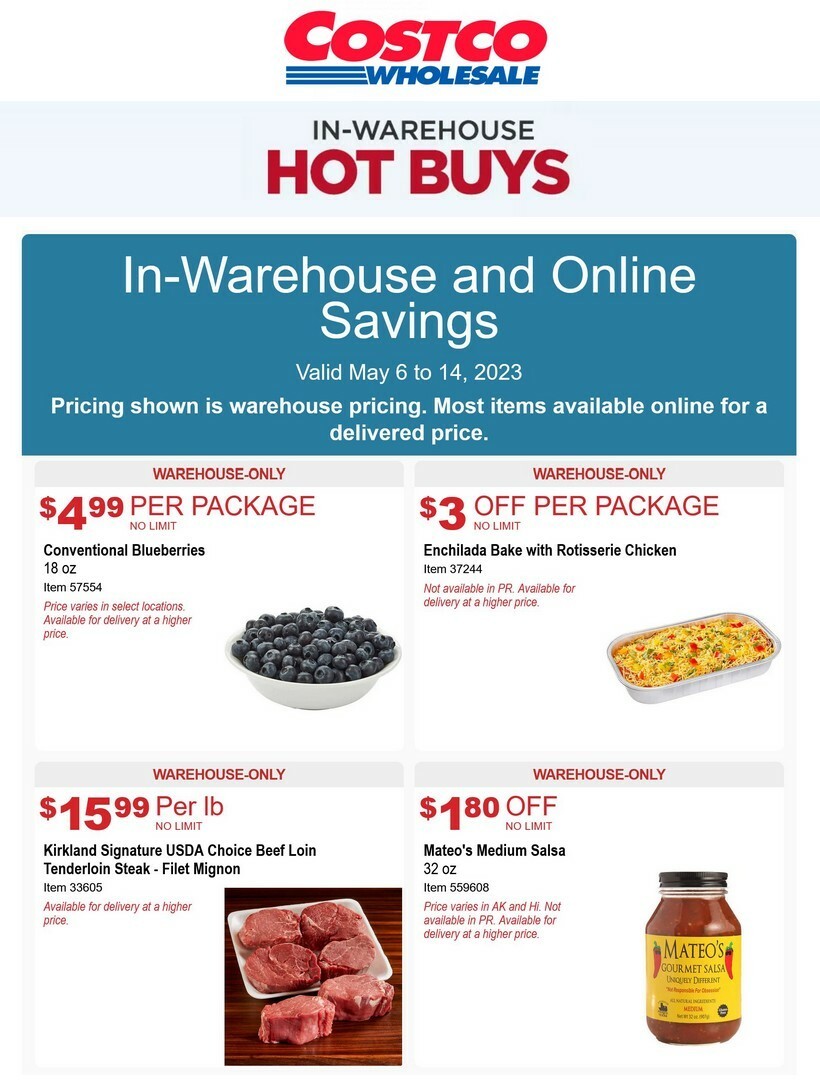 Costco Hot Buys Special Buys and Warehouse Savings from May 6