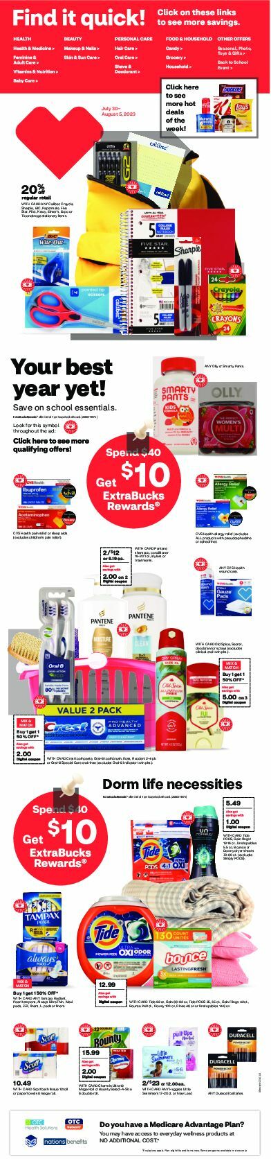 CVS Pharmacy Weekly Ads & Online Circulars from July 30