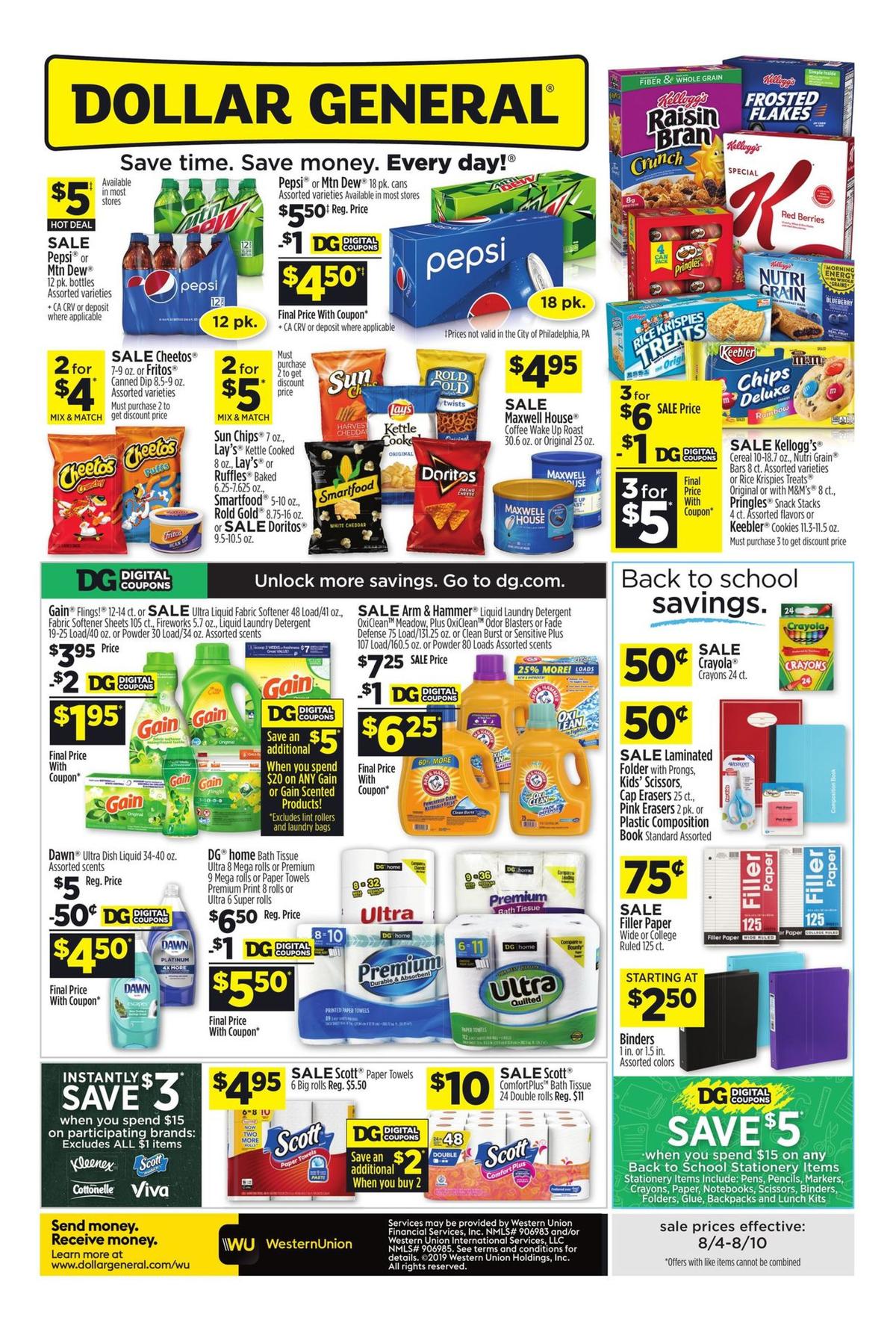 Dollar General Weekly Ads and Circulars from August 4