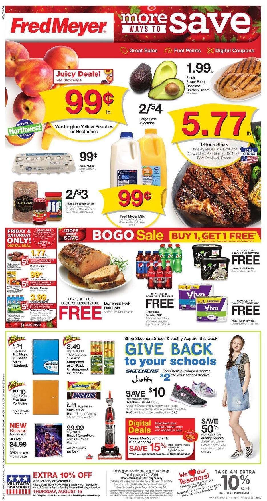Fred Meyer Weekly Ad & Specials from August 14
