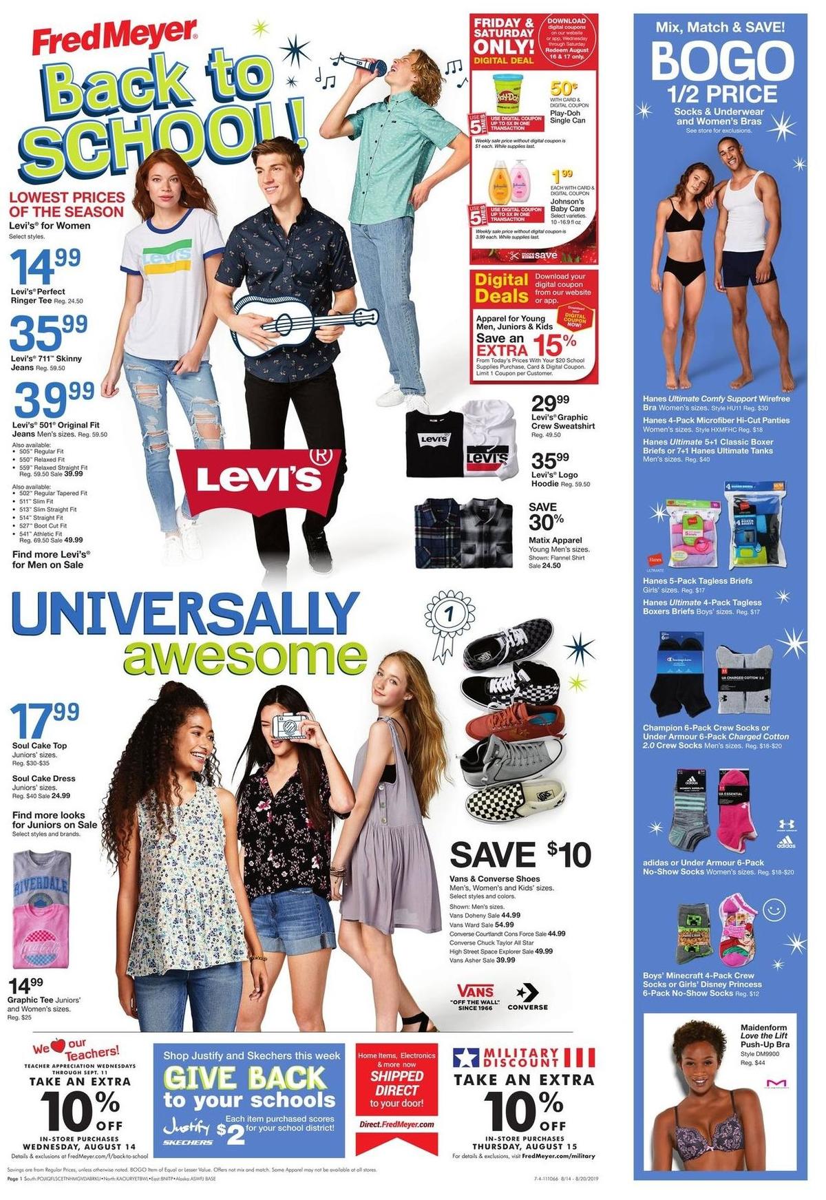 Fred Meyer Back to School Weekly Ad & Specials from August 14