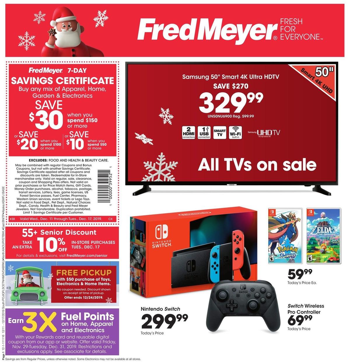 Fred Meyer Electronics & Apparel Weekly Ad & Specials from December 11