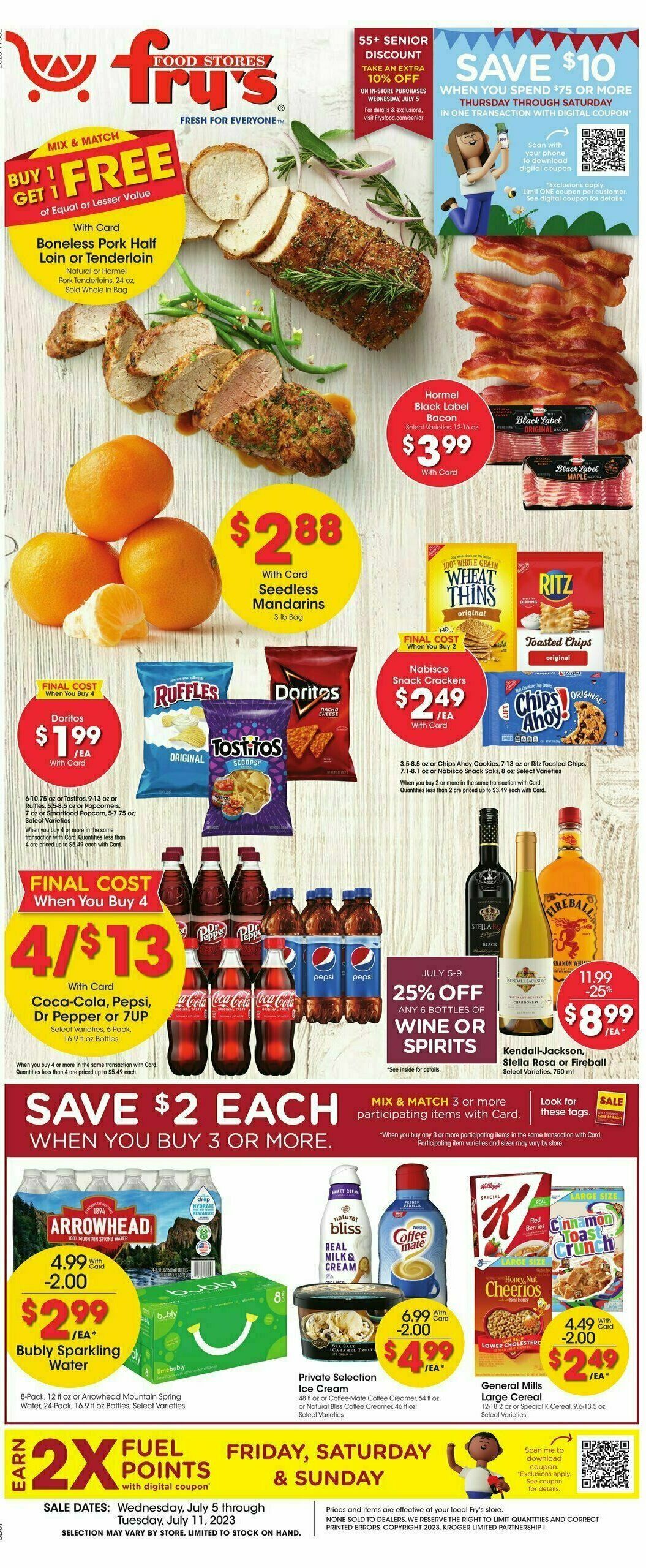 Fry's Food Weekly Ad from July 5