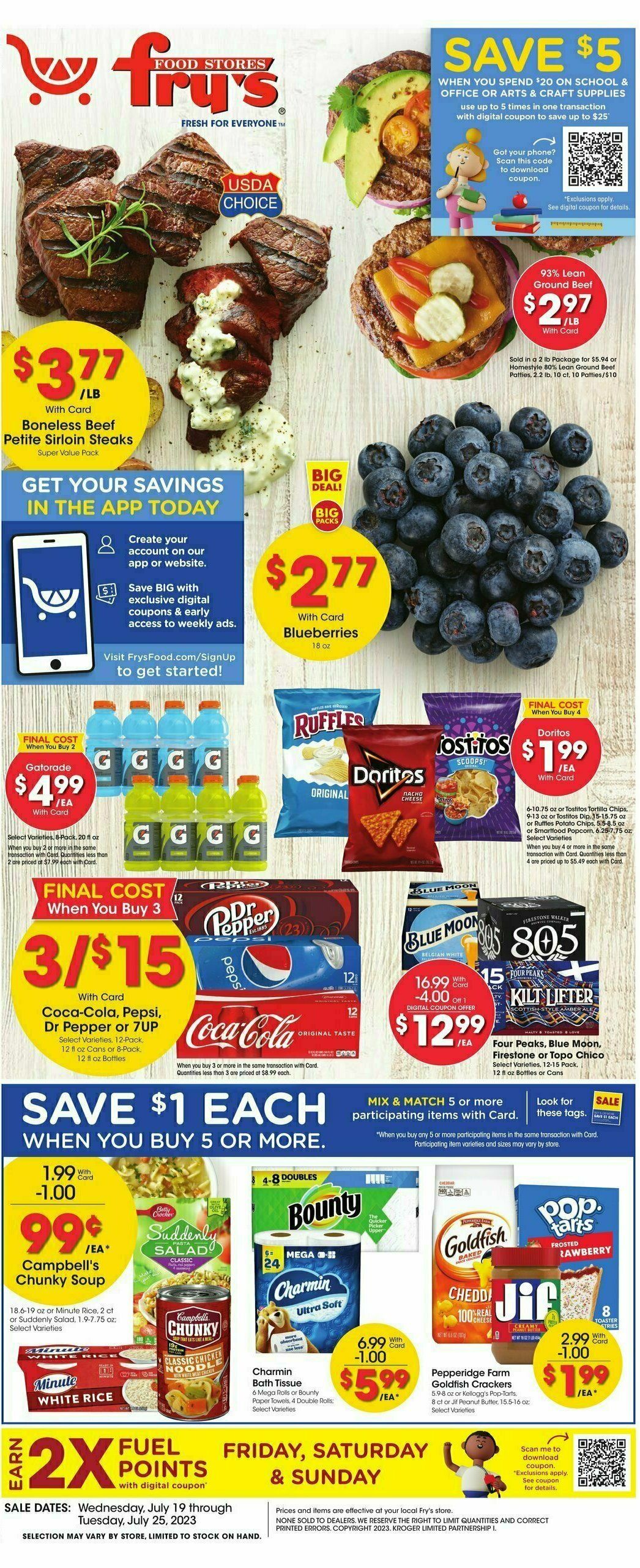 Fry's Food Weekly Ad from July 19