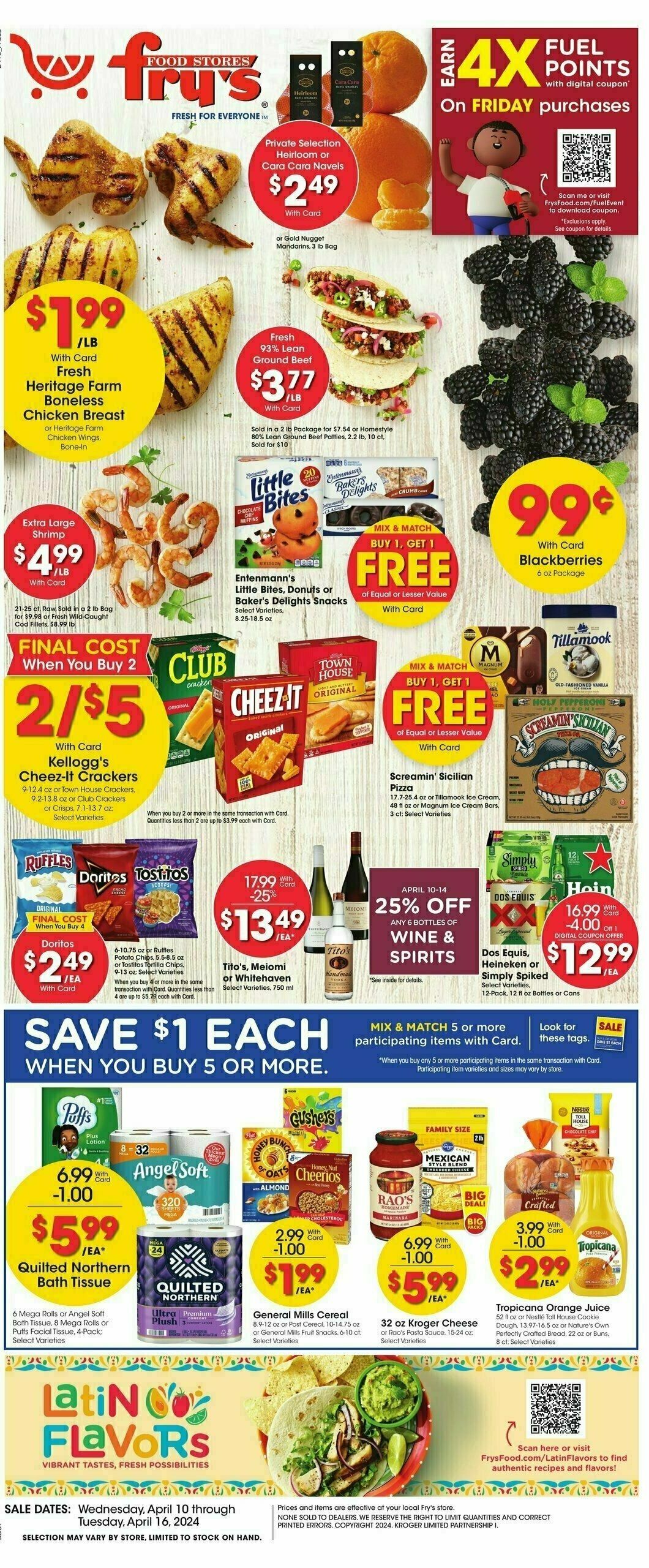 Fry's Food Weekly Ad from April 10