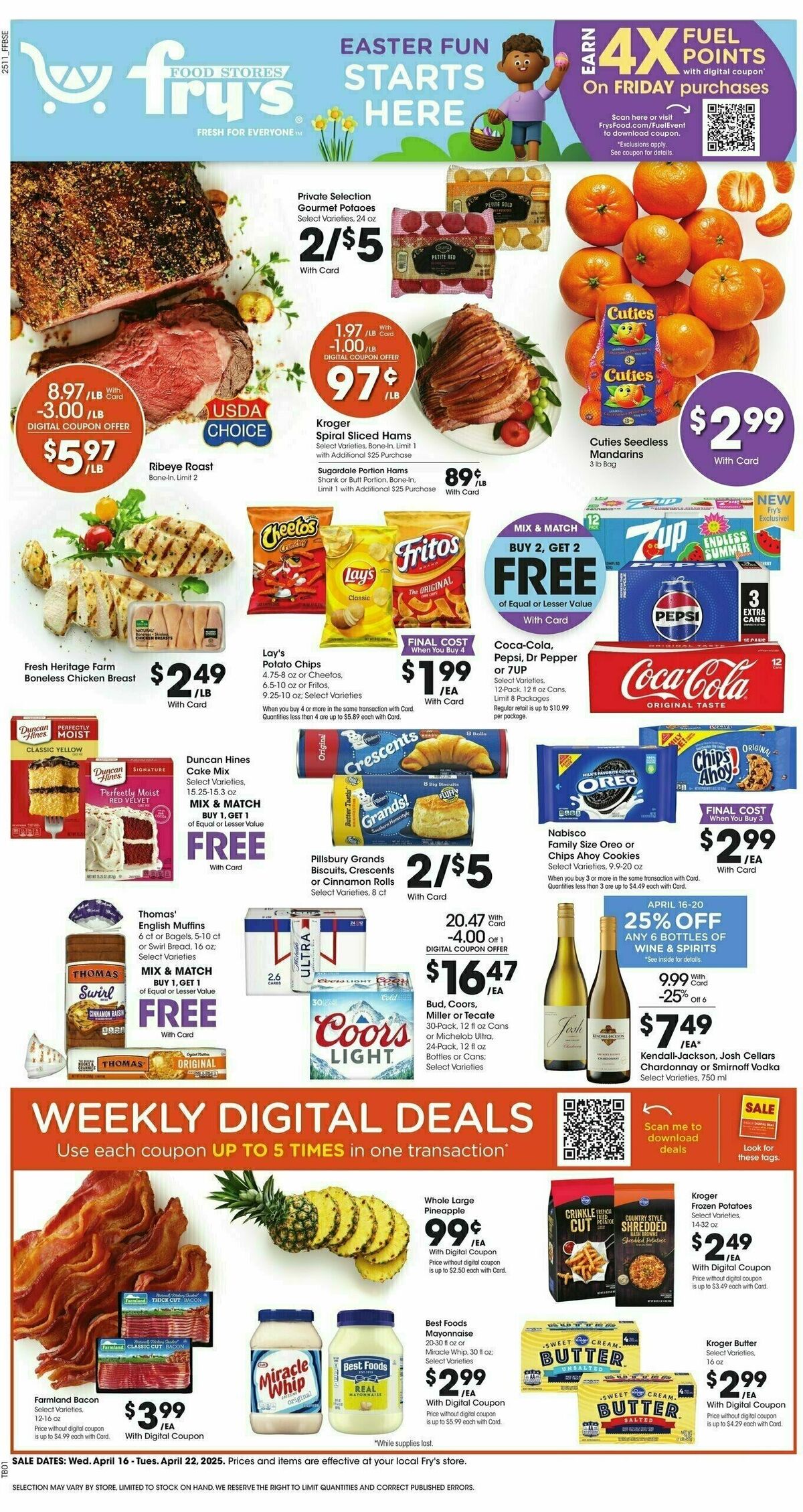 Fry's Food Weekly Ad from April 16