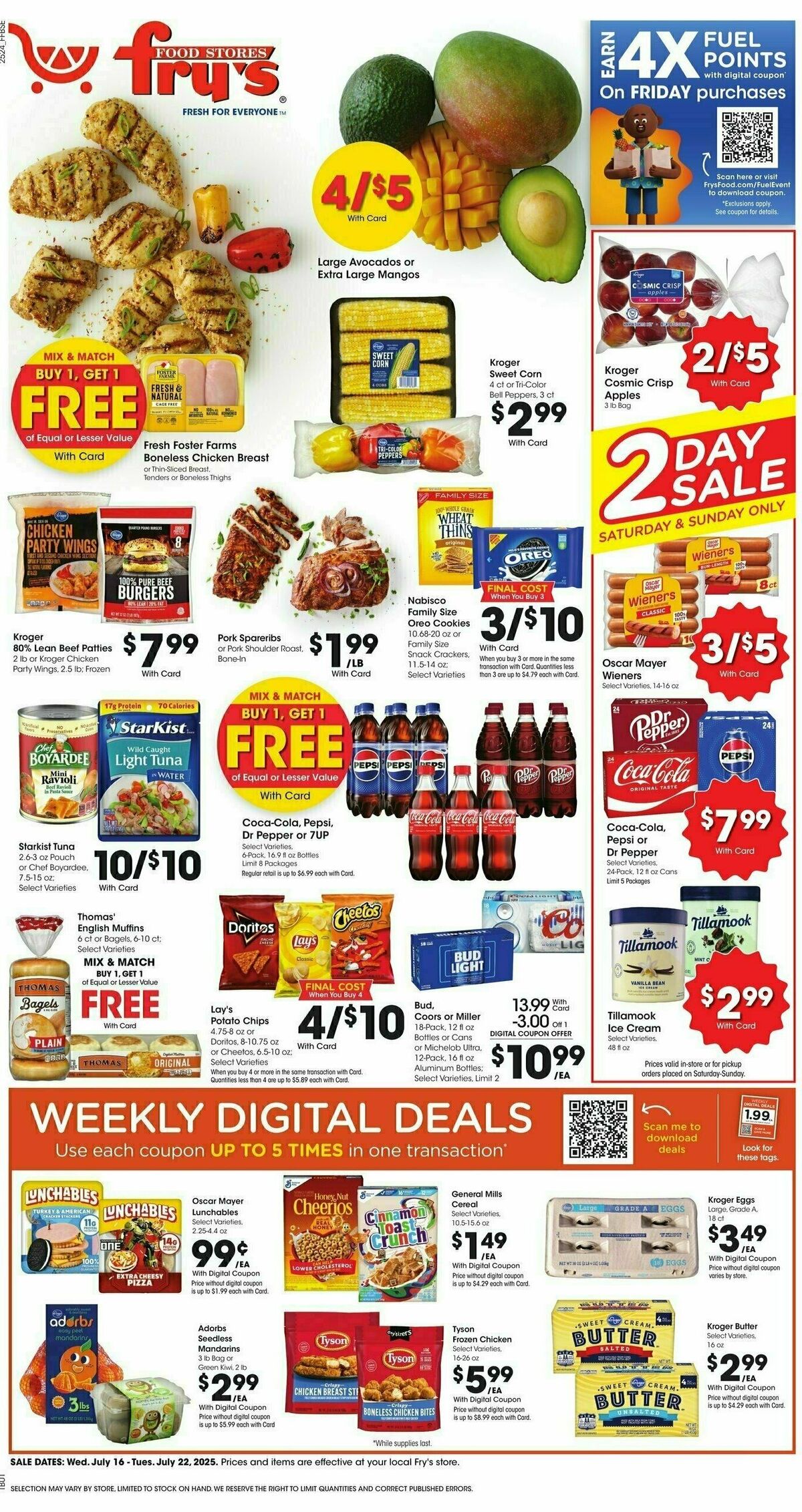 Fry's Food Weekly Ad from July 16