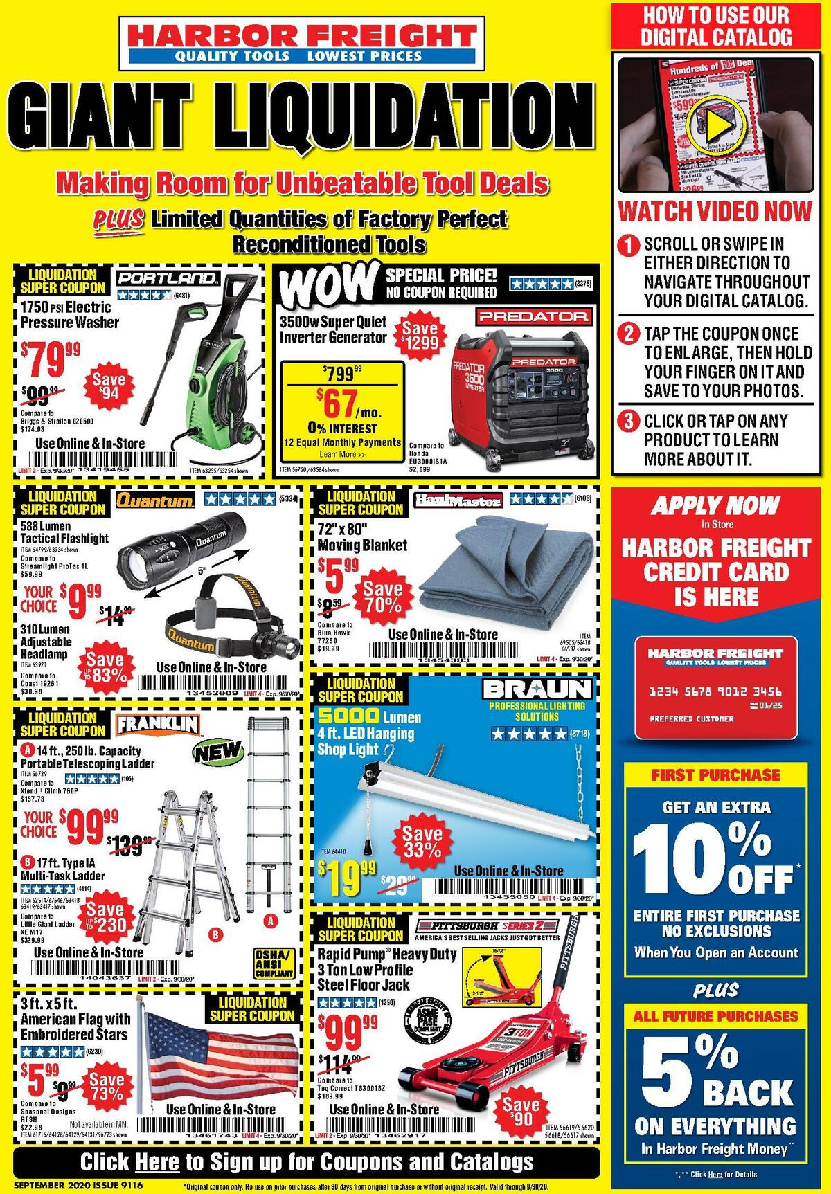 Harbor Freight Tools Best Offers & Special Buys from September 1